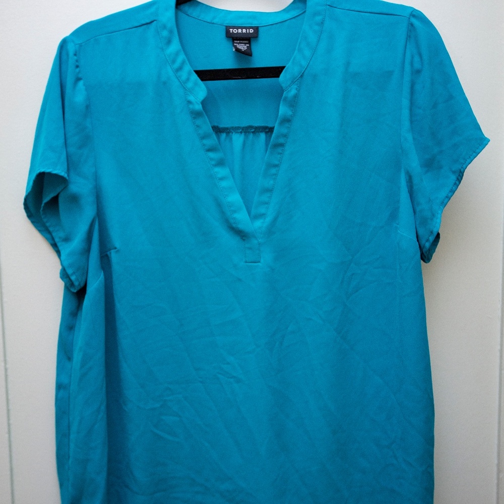 High-Low Torrid Tunic in Teal